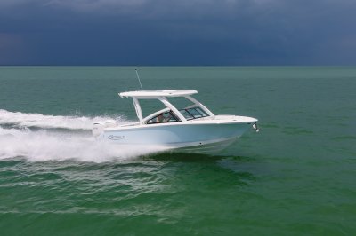 2026 R257 Running in Ocean Front Starboard View