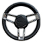 Black Leather Wrapped Steering Wheel with Robalo Logo